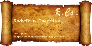 Radván Csendike névjegykártya